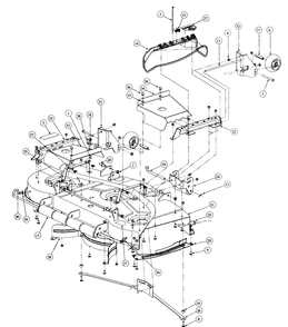 54 Inch Float Cutter Deck Diagram and Parts List for 3654 53AB5B8K100-ZT54 Cub Cadet Lawn Mower